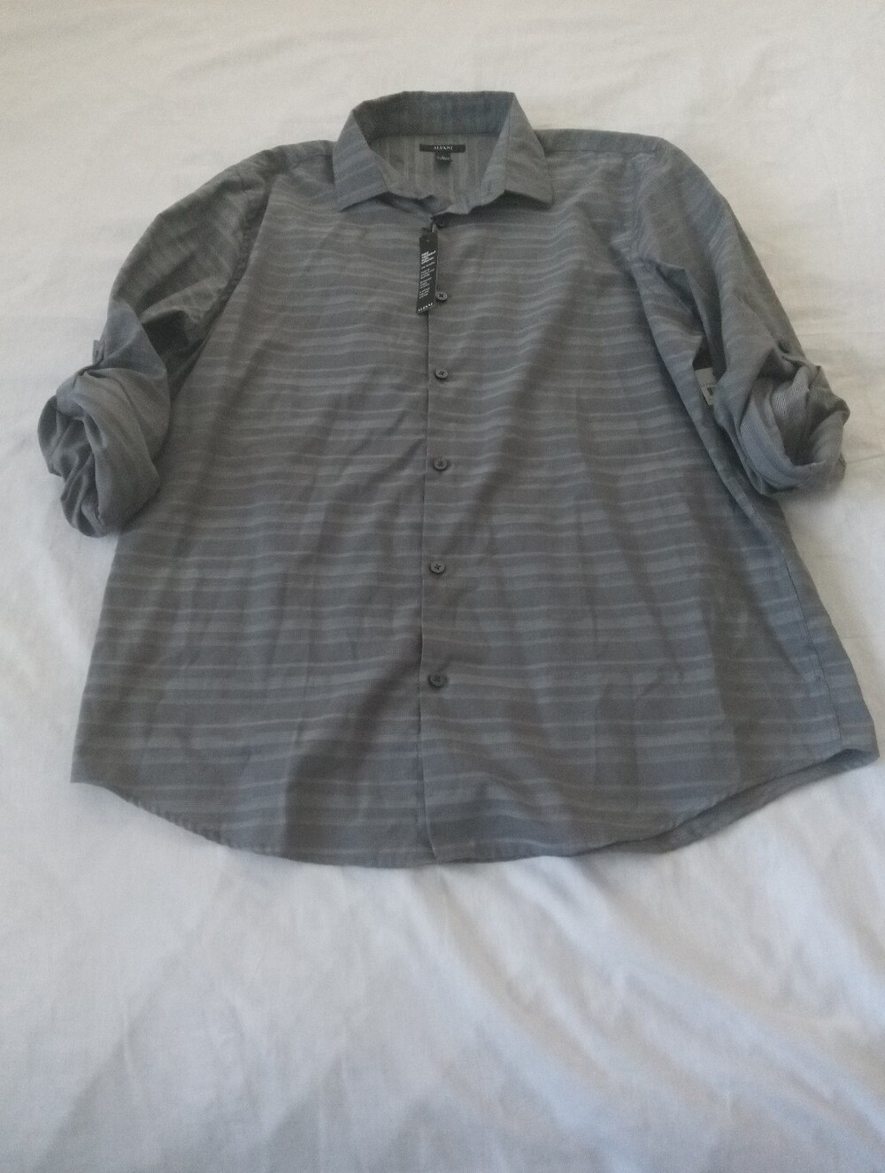 Alfani Men's Gray Lightweight Button-Up Shirt
